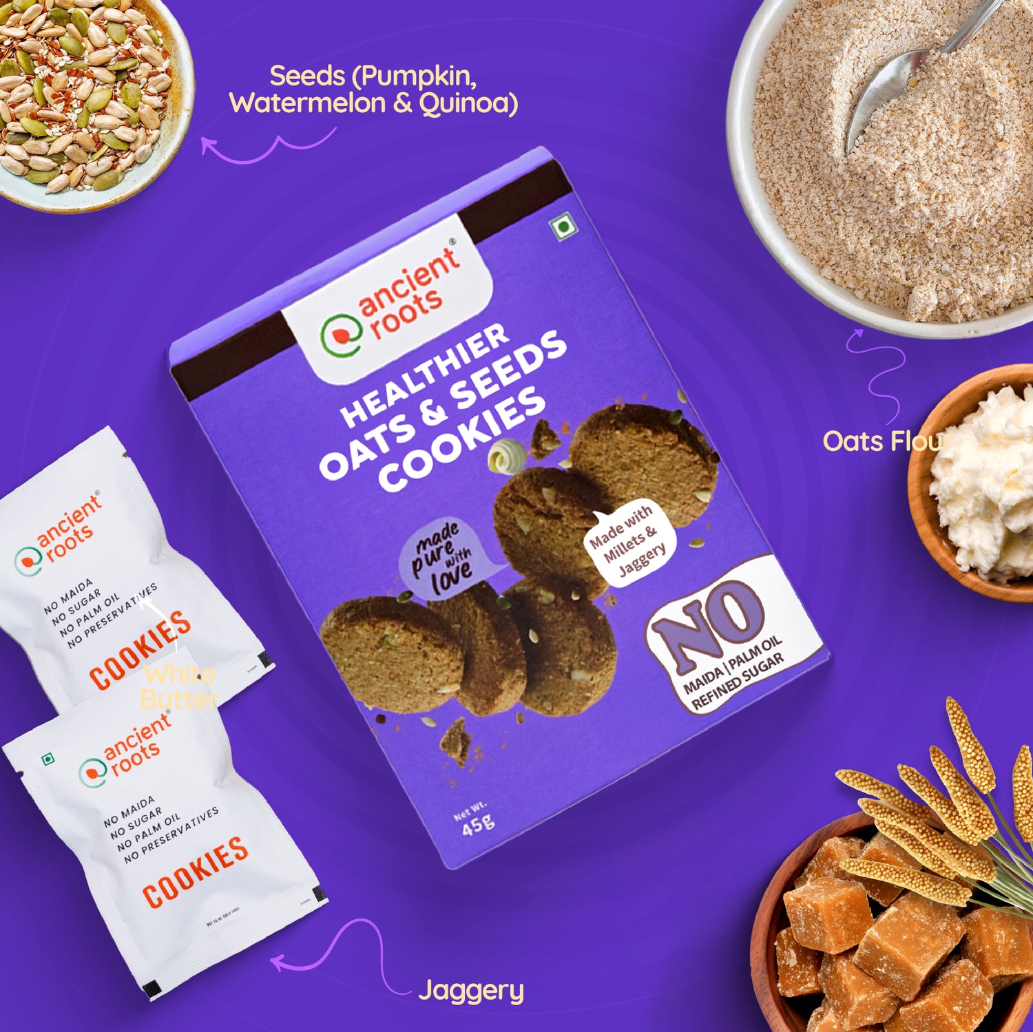Healthier Oats & Seeds Cookies