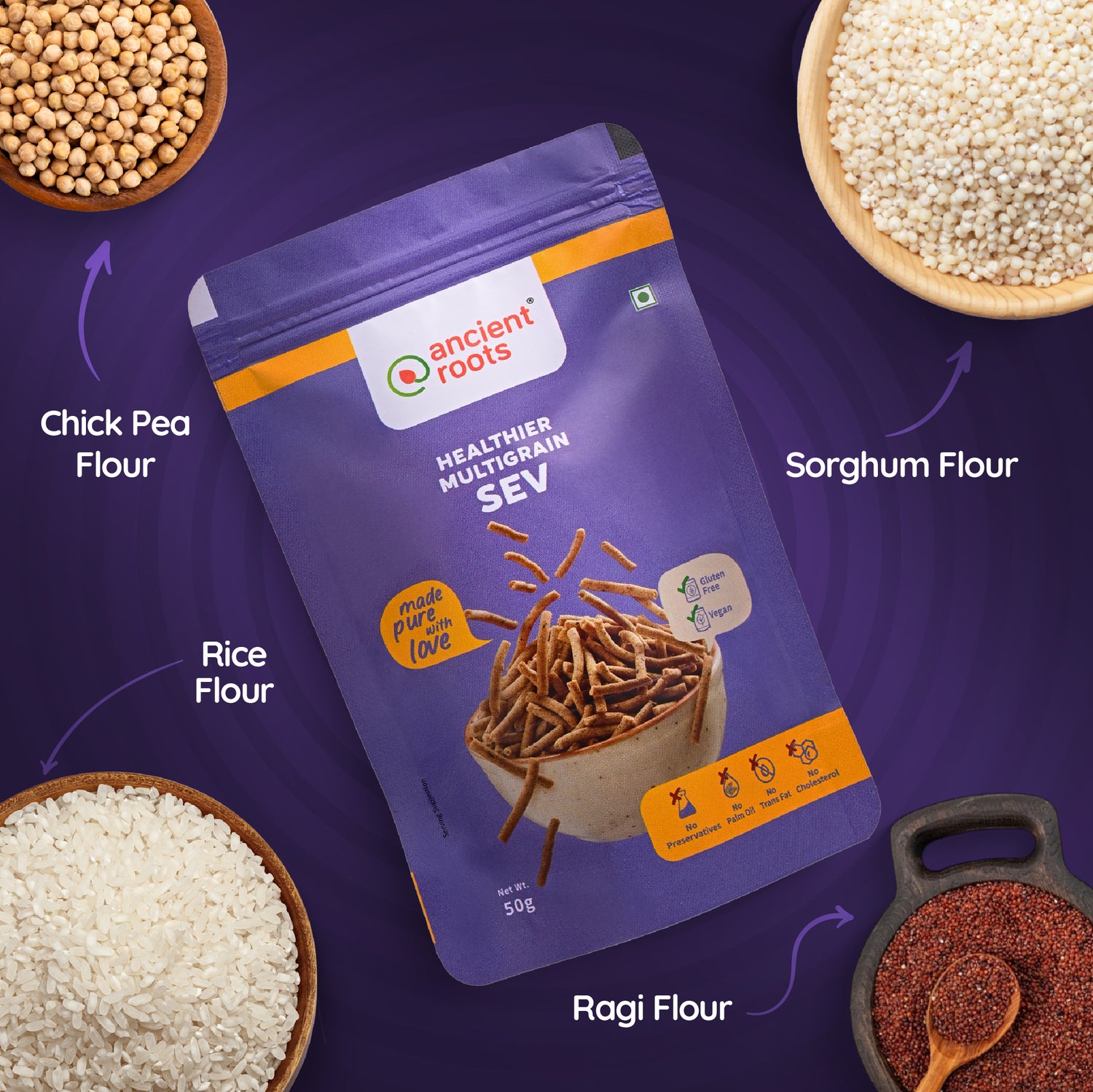 Healthier Multigrain Sev 50g - Pack of 6