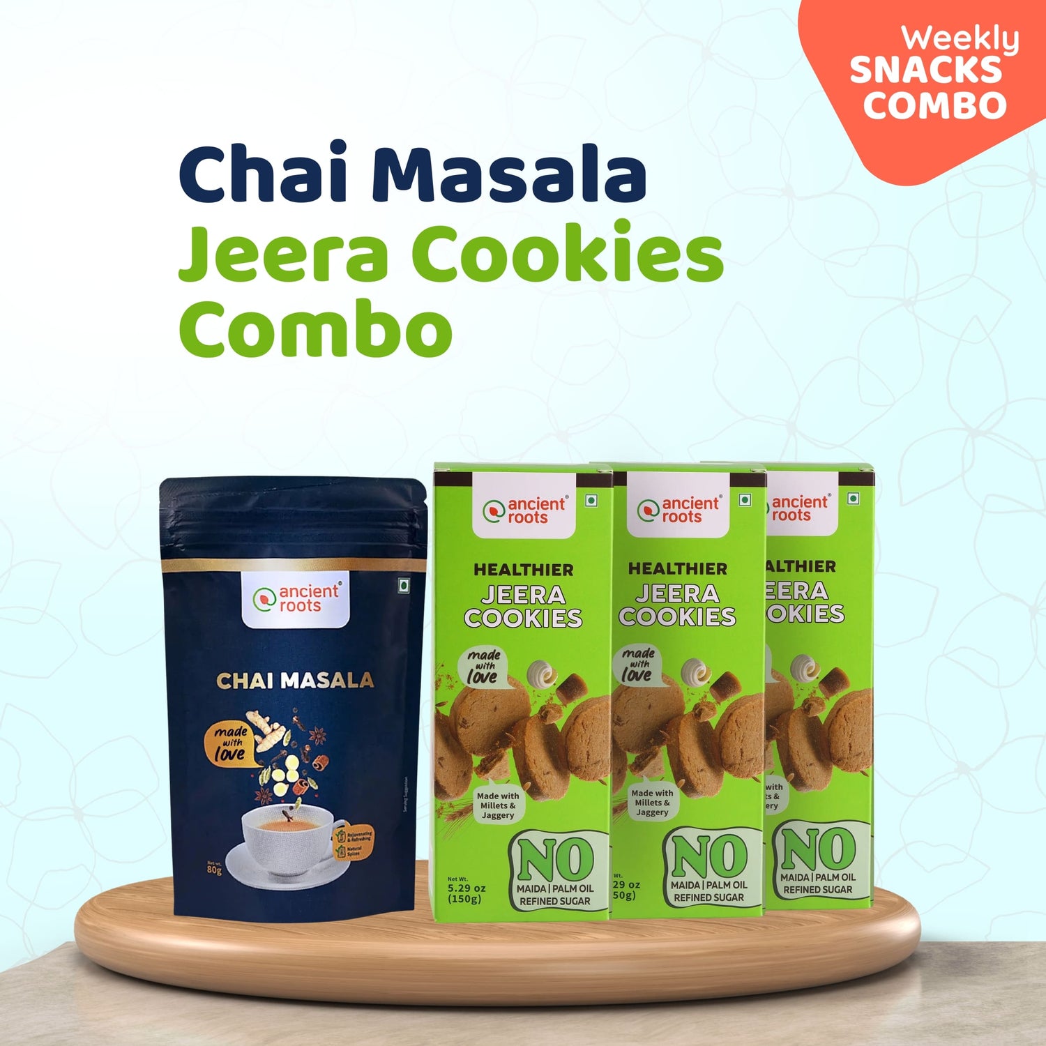 Chai Masala + Jeera Cookies Weekly Snacks Combo